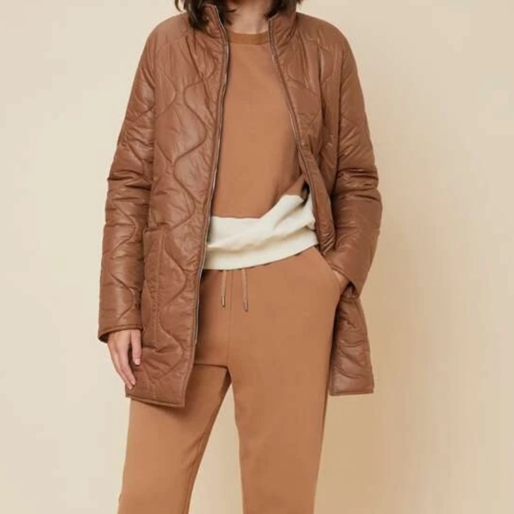 Brown Quilted jacket with pockets - Picture 5 of 10